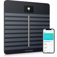 Withings Body Cardio вЂ“ Premium Wi-Fi Body Composition Smart Scale, Tracks Heart Health, Vascular Age, BMI, Fat, Muscle &amp; Bone Mass, Water %, Digital Bathroom Scale with App Sync via Bluetooth or Wi-Fi