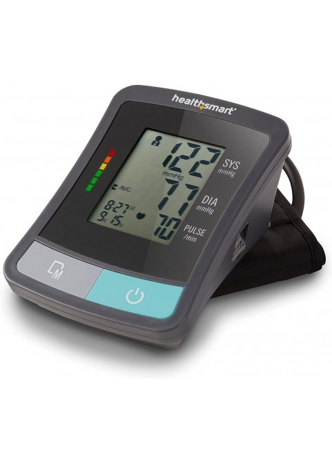 HealthSmart Digital Blood Pressure Monitor with Automatic Wrist Cuff that Displays Blood Pressure, Pulse Rate and Irregular Heartbeat, Stores up to 120 Readings for 2 Users, Black