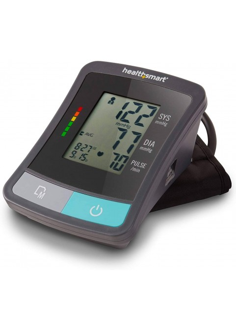 HealthSmart Digital Blood Pressure Monitor with Automatic Wrist Cuff that Displays Blood Pressure, Pulse Rate and Irregular Heartbeat, Stores up to 120 Readings for 2 Users, Black